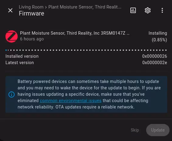 plant sensor updating